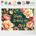 thumbnail image 5 of Floral Themed Happy Birthday Banner Background Party Decoration Backdrop Photography Props for Birthday Party Celebrations Decorations Events Photo Booths, 5 of 8