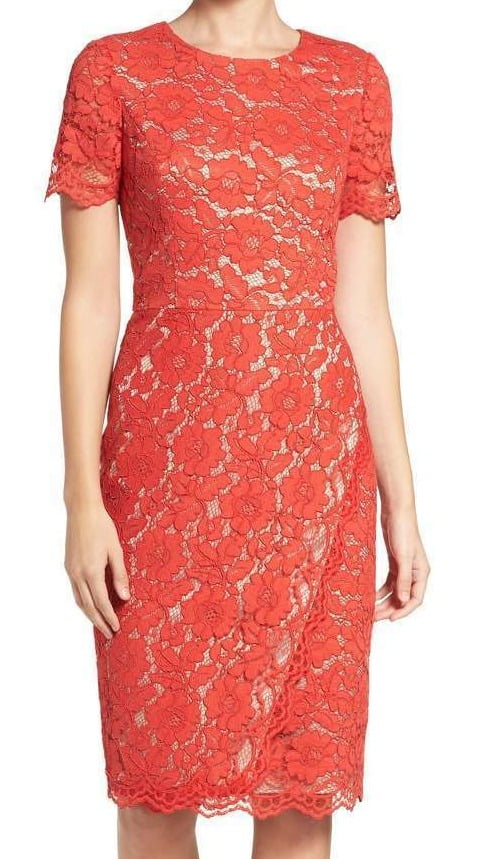 vince camuto red floral dress