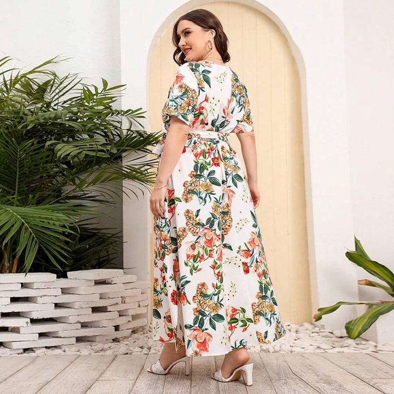 the black v neck floral short sleeve maxi dress The Black V Neck Floral Short Sleeve Maxi Dress