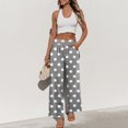 thumbnail image 7 of kaondbfi Fashion Casual Women's Wide Leg Pants High Elastic Waisted Pants Trousers with Pockets Summer Casual Pants for Women, 7 of 7