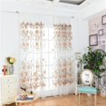 thumbnail image 1 of Parte de La Ranura Del Panel - 6 Colores - Net \u0026 Gauze Window Drapery Peony Pattern Impreso Offset (1 Pieza) Amarillo-100x200cm BLESIY Cortina de bloqueo, 1 of 8