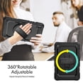 thumbnail image 2 of Case for Samsung Galaxy Tab S6 Lite 10.4 Inch 2024/2022/2020 with Screen Protector, 360 Degree Rotating Kickstand Hand Strap Heavy Duty Shockproof Cover with Shoulder Strap, Black, 2 of 7