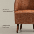 thumbnail image 3 of Kuba Accent Chair Upholstered Performance Fabric Solid Wood Frame and Legs Side Chair Living Room Bedroom Restaurant Coffee Shop Easy Assembly (Brick) by MELAGIO, 3 of 9