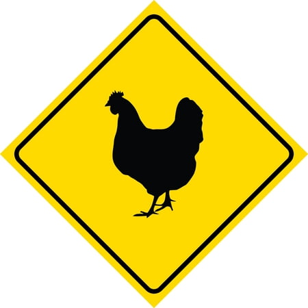 aluminum yellow diamond caution chicken crossing signs commercial