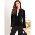 thumbnail image 4 of DARING DIVA Women's Casual Business Elegant Velvet Blazer Jacket L Black, 4 of 6