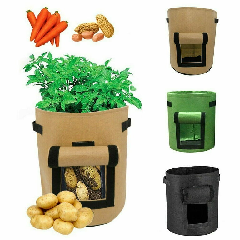 1/2/4 Pack Potato Grow Bags, Planter Bag 5/7 Gallon, Garden Bags for Vegetable, Fabric Planting Pots with Handles, Potato Planter Bag with Access Flap