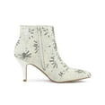 thumbnail image 3 of BLISSFUL STEP Women's Pointed Toe Lace Sequin Stiletto High Heels Ankle Boots, 3 of 6