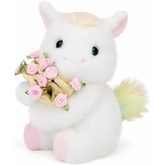 Rose Bouquet Horse Plush Toy, Horse Stuffed Animals Romantic Valentine's Day Gift, Adorable Stuffed Animal Doll, Perfect for Valentine's Day, Birthdays, and Anniversaries