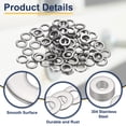 thumbnail image 3 of Arandela Plana M6 para Tornillo, 120Pcs Arandelas de Acero Inoxidable 304 6MM ID x 10MM OD x 2MM de Grosor (Tono Plateado), 3 of 6