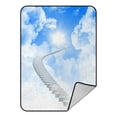 thumbnail image 1 of ABPHQTO White Ladder Bright Sky Fleece Manta Fleece Back Throw Manta 145x200 cm, 1 of 1