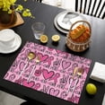 thumbnail image 4 of Pink Breast Cancer and Love Summer Placemats Table Placemats Set Of 4-Linen Kitchen Washable Placemats Table Mats 11.8"x17.7" Non-Slip Heat Resistant, 4 of 6