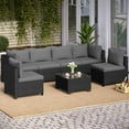 thumbnail image 2 of LAUSAINT HOME 7 Pieces Patio Conversation Set, Outdoor Sectionals with 6 Chairs and 1 Coffee Table, Gray Cushions, 2 of 7