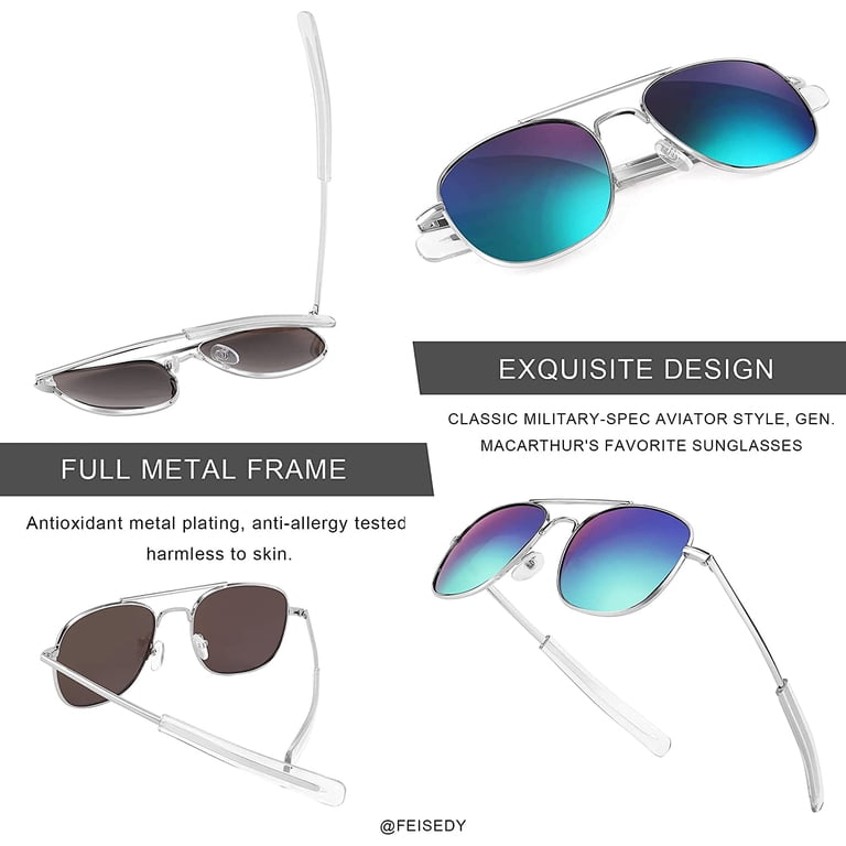 FEISEDY Mens Aviator Sunglasses Polarized Military Pilot  display picture 3
