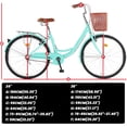 thumbnail image 3 of 24/26 Inch Beach Cruiser Bike for Women, Womens Bike with Basket 1 Speed, Step Through Bikes, Commuter Bicycle Women Adult with Adjustable Seat, 3 of 8