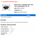 thumbnail image 2 of Water Pump - Compatible with 1965 - 1967 Jeep Gladiator 5.3L V8 1966, 2 of 2
