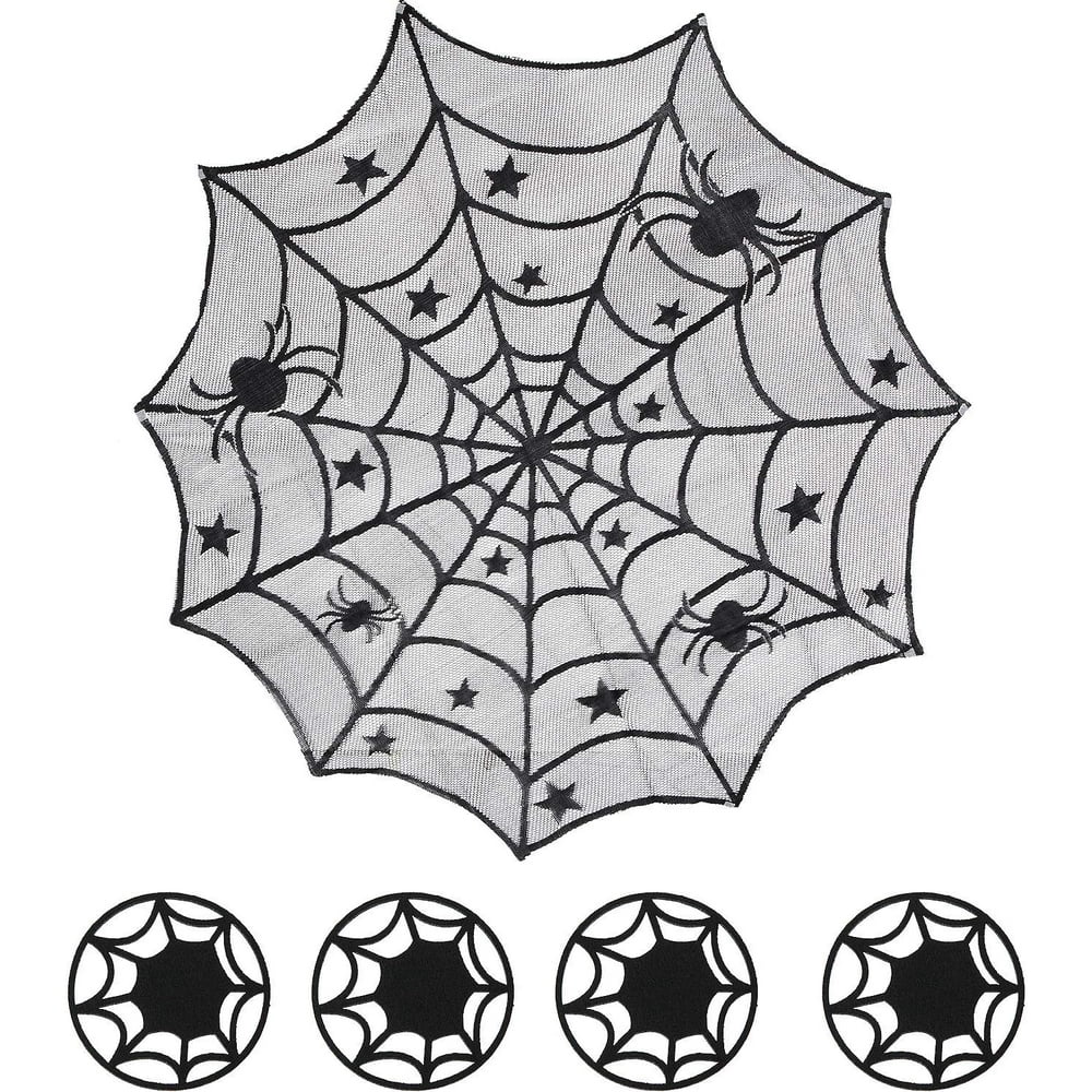 Download 4 Pieces Halloween Spider Placemats Set Halloween Spider ...