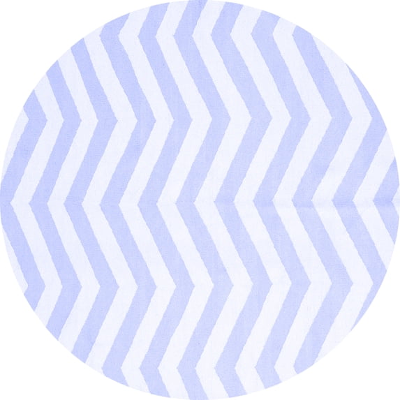 Ahgly Company Indoor Round Solid Blue Modern Area Rugs, 8' Round