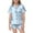 Sky Blue, variant on WOYY Toddler Girls Silk Pajamas Bow Printed Short Sleeve Top Shorts 2Pcs Sleepwear Set