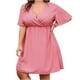 thumbnail image 2 of Puntoco Vestido De Manga Corta Con Cuello En V, Mujer Verano Estampado Talla Grande Suelto Rosa Xxxxxl, 2 of 7