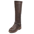 thumbnail image 1 of CEHVOM Bottes Mi-Mollet d'Hiver Chaudes pour Femmes avec Rivets, Fermeture Éclair et Talons Sabots, 1 of 8
