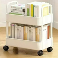 thumbnail image 2 of Bxaolu Slim Storage Cart with Wheels - 2 Tier Bathroom Organizers and Storage Cart - Rolling Carts for Bathroom, Kitchen, Narrow Space, Laundry Room, White, 2 of 10