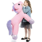 MaoGoLan 43" Big Unicorn Stuffed Animal Plush Giant Soft Unicorn Pillow