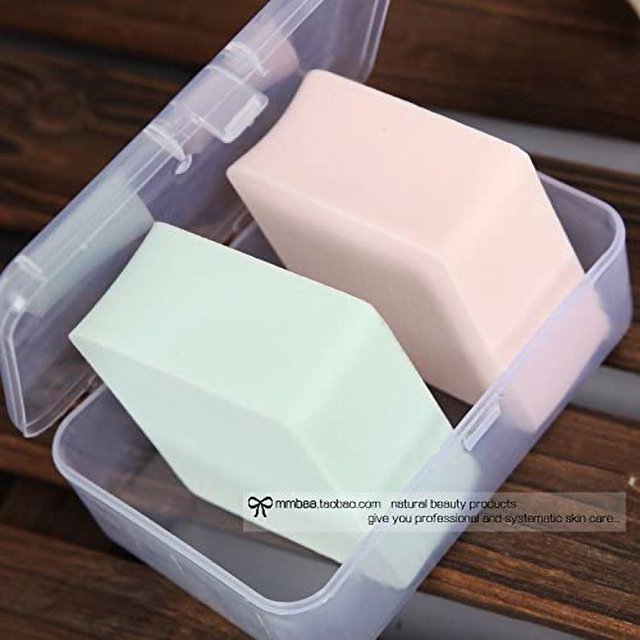 Almohadilla de esponja para maquillaje, base cosmética, contorno en polvo, esponja seca y húmeda, licuadora, con caja, 2 uds.