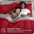 thumbnail image 4 of Bare Home 5-Piece Bed-in-a-Bag - Twin, Red with Light Gray Sheet Set, 4 of 8