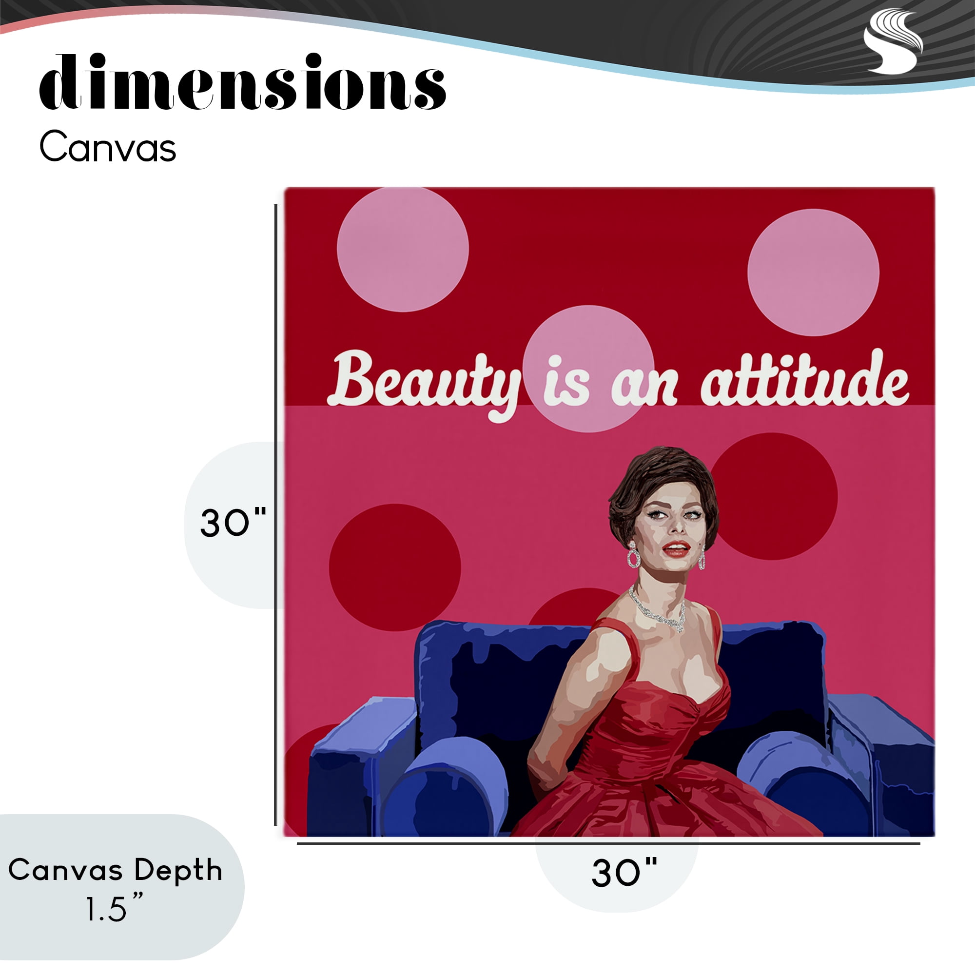 Stupell Industries Beauty Is An Attitude Canvas Wall Art, design by Lynnda Rakos