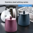thumbnail image 4 of Tnobhg Stainless Steel Ashtray with Lid Windproof Anti-scalding Metal Cigarette-Butt Storage Box for Home Hotel Large Capacity Smell Proof Smokeless Ashtray for Indoor Outdoor Men Gift, 4 of 8