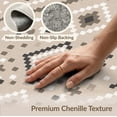thumbnail image 6 of ODIKA 4'x6' Taupe And Charcoal Geometric Design Washable Area Rug Modern Pixelated Diamond Pattern for Home Office, Under Desk, Non-Slip Chair-Friendly, Flatwoven, 6 of 7