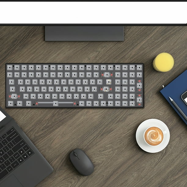 Teclado de 100 teclas Modo 2.4G Teclado con cable personalizado para computadora (100 teclas negras)