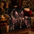 thumbnail image 3 of Rose Framed Cameo With Bows and Crescent, Soft Flannel Blanket with Victorian decorative motif Ornament Print, Housewarming Gift and Home Decor for Bedroom and Living Room, 3 of 7
