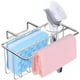 thumbnail image 1 of Soporte de esponja para carrito de fregadero – Soporte para esponjas de fregadero de cocina, soporte para cepillo 2 en 1, carrito de esponja impermeable de acero inoxidable SUS 304, sin perforación, 1 of 6