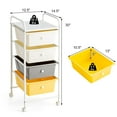 thumbnail image 3 of Giantex 4-Drawer Rolling Storage Cart, Utility Cart w/Lockable Casters & Metal Frame, Mobile Storage Organizer, Trolley Cart for Office School, Yellow, 3 of 10