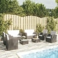 thumbnail image 1 of vidaXL 8 Piece Garden Lounge Set with Cushions Poly Rattan Black, 1 of 5