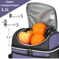 thumbnail image 4 of Tirrinia Insulated Lunch Box for Men Women, Leakproof Thermal Bento Lunch Bag Cooler Tote, Dual Compartment with Shoulder Strap, 10.3" x 7.5" x 8.6", Black & Purple, 4 of 7