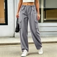 thumbnail image 4 of Guluxicc Womens Cargo Pants with Multi Pocket Quick Dry Elastic Waist Drawstring Straight Leg Trousers for Summer Casual Outfits, 4 of 5