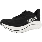 Hoka Womens Clifton 10 Sneaker, Black/White, 9.5
