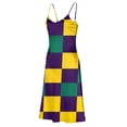 thumbnail image 6 of Gytharion Satin Nightgowns for Women Fashion Plaid Print V-Neck Spaghetti Strap Maxi Sleepdress Soft Comfy Sleeveless Cami Nightdress Summer Casual Side Split Holiday Pajama Dress, 6 of 7