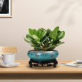 thumbnail image 5 of Outdoor Planters Qwtwty Plants Flower Bowl in Water Indoor Chinese Ceramic Bowl Flower Planter with Stand Hydroponic Bonsai Bowl for Office Garden Indoor Outdoor, 5 of 7