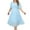 Light Blue formal dresses for women, variant on Formal Dresses for Women Short Sleeve V-Neck Solid Summer Long Dresses Elastic Waist Ruffle Swing Plus Size Chiffon Beach Sun Dress Light Blue xxl Under $5