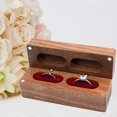 thumbnail image 4 of Joernso Ring Box Wooden Ring Holder Box Soft Lining Double Ring Storage Case for Proposal Engagement Wedding, 4 of 8