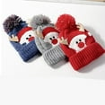thumbnail image 2 of Viworld Winter Warm Ball Knitted Baby Caps Boys Girls Santa Claus Patter Baby Hat Cute Children Christmas Caps 1-4T, 2 of 3