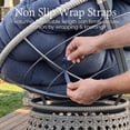 thumbnail image 4 of LayinSun 2 Pieces Oversized Outdoor Rattan Swivel Papasan Chair with 6" Soft Thickened Cushion for Patio, Deck, Living Room, 4 of 7