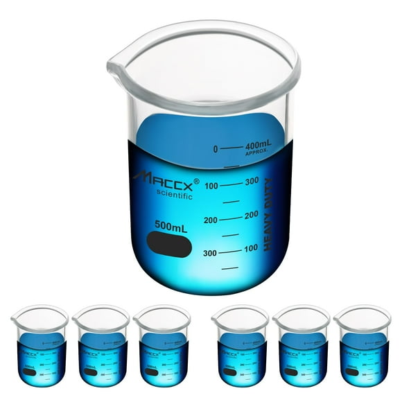 Vaso de vidrio Maccx BKL500-006, 500 ml, borosilicato 3.3, paquete de 6