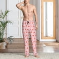 thumbnail image 2 of Wukai Cartoon Lobsters 3 Mens PJ Pajama Pants|Sleepwear Plaid PJs with Pockets|Men's Lightweight Open-Hem Lounge Pants-Large, 2 of 6