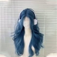thumbnail image 3 of Fiudx Ofertas de la semana Peluca azul para mujer con pelo largo y rizado, 3 of 3
