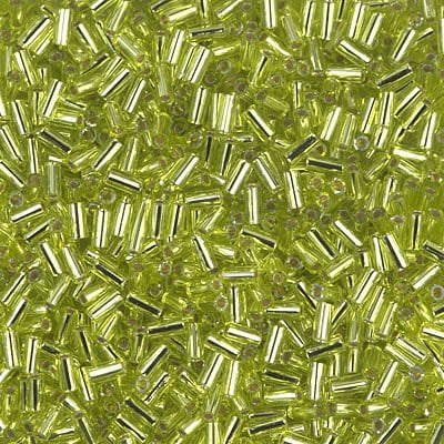 Miyuki Bugle Bead BGL1-90045/BGL1-45 (3mm/.125") Silver Lined Chartreuse 19 Grams