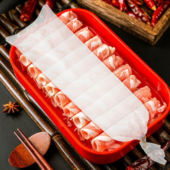 Hemoton Transparent Plastic Freezer Bags for Meat Storage Ideal for Kitchen Use 20pcs Long Strip Cylindrical Design
